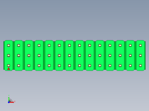 彩色公头100mil（2.54mm）系列-DS1021_green_3x14p_100mil_Type1_rev1.0前视缩略图
