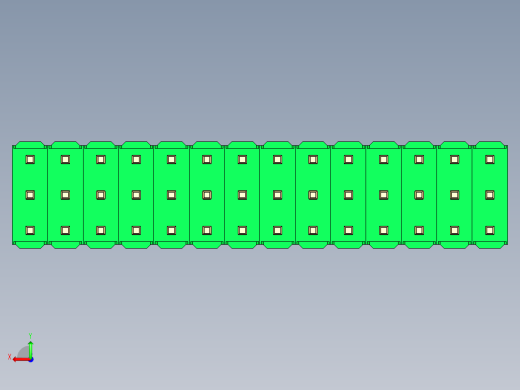 彩色公头100mil（2.54mm）系列-DS1021_green_3x14p_100mil_Type1_rev1.0后视缩略图