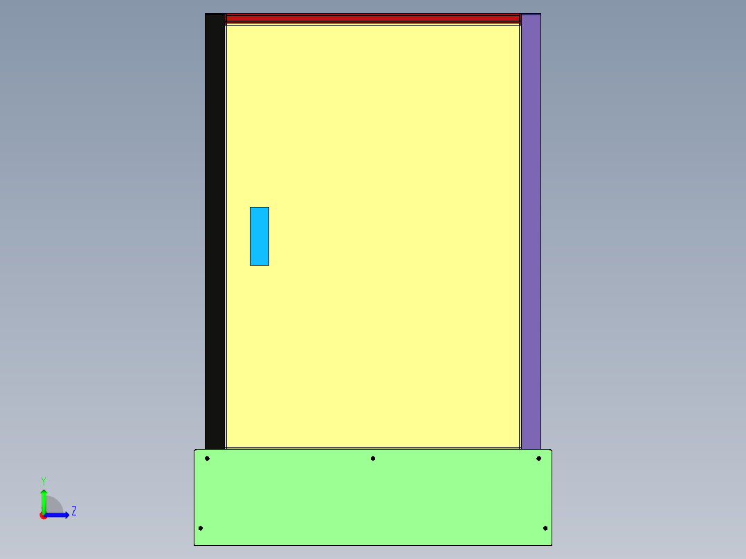 单柱气动气缸铆接机左视图