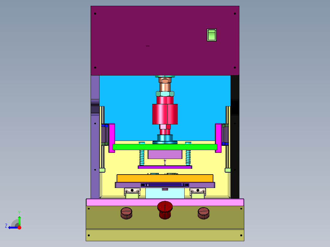 单柱气动气缸铆接机右视图