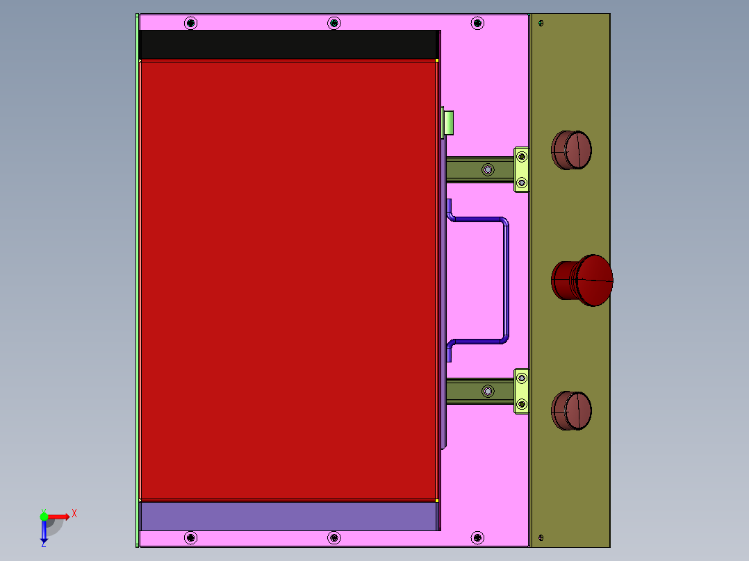 单柱气动气缸铆接机俯视图
