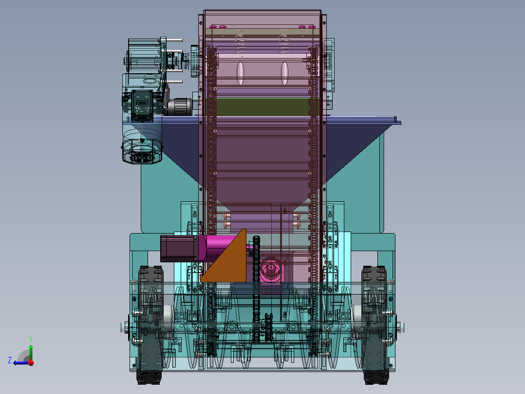 道路清粪清理车三维SolidWorks右视图