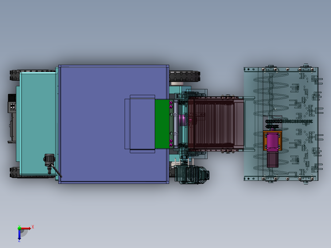 道路清粪清理车三维SolidWorks俯视图