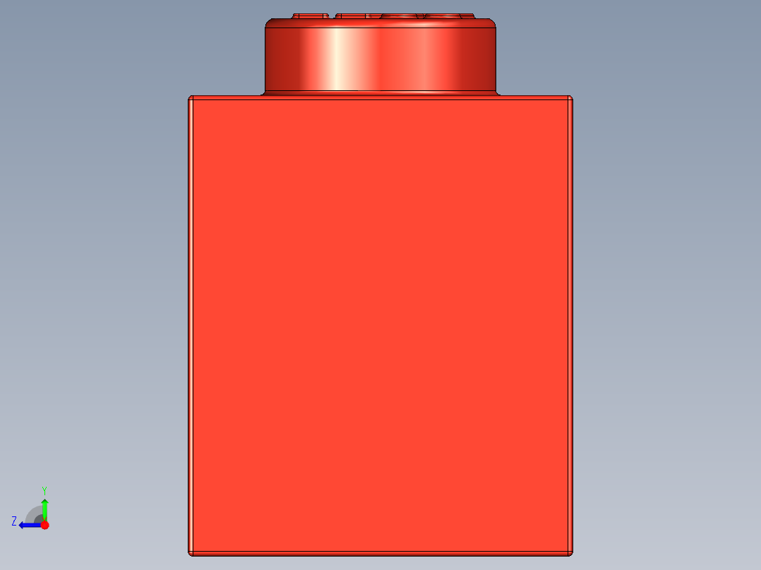 乐高套装 4421基本积木-301021 Bright Red Brick 1 x 4.STEP右视图