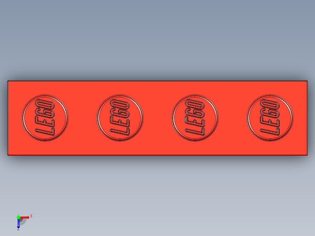 乐高套装 4421基本积木-301021 Bright Red Brick 1 x 4.STEP俯视图