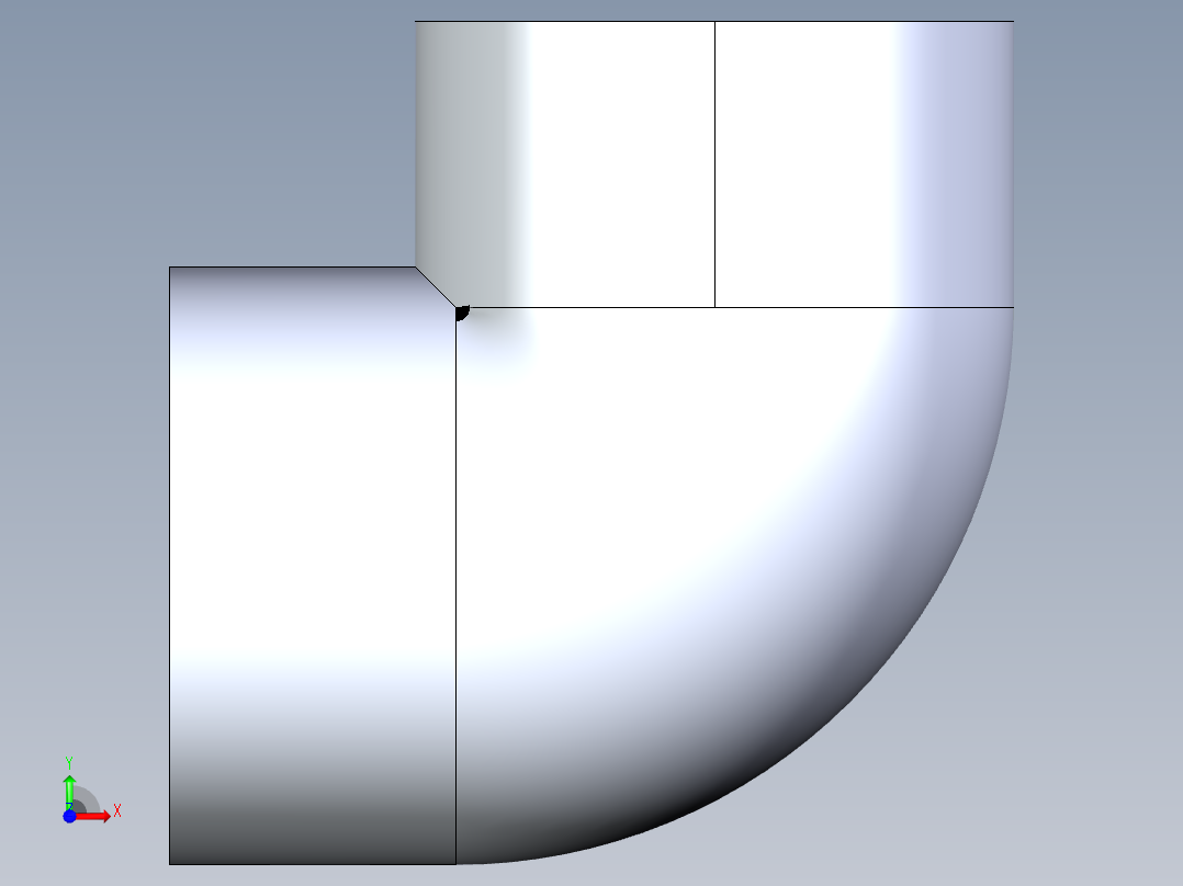 聚氯乙烯配件05-Sch80_90Elbow_SxS_806-120 _12in前视图