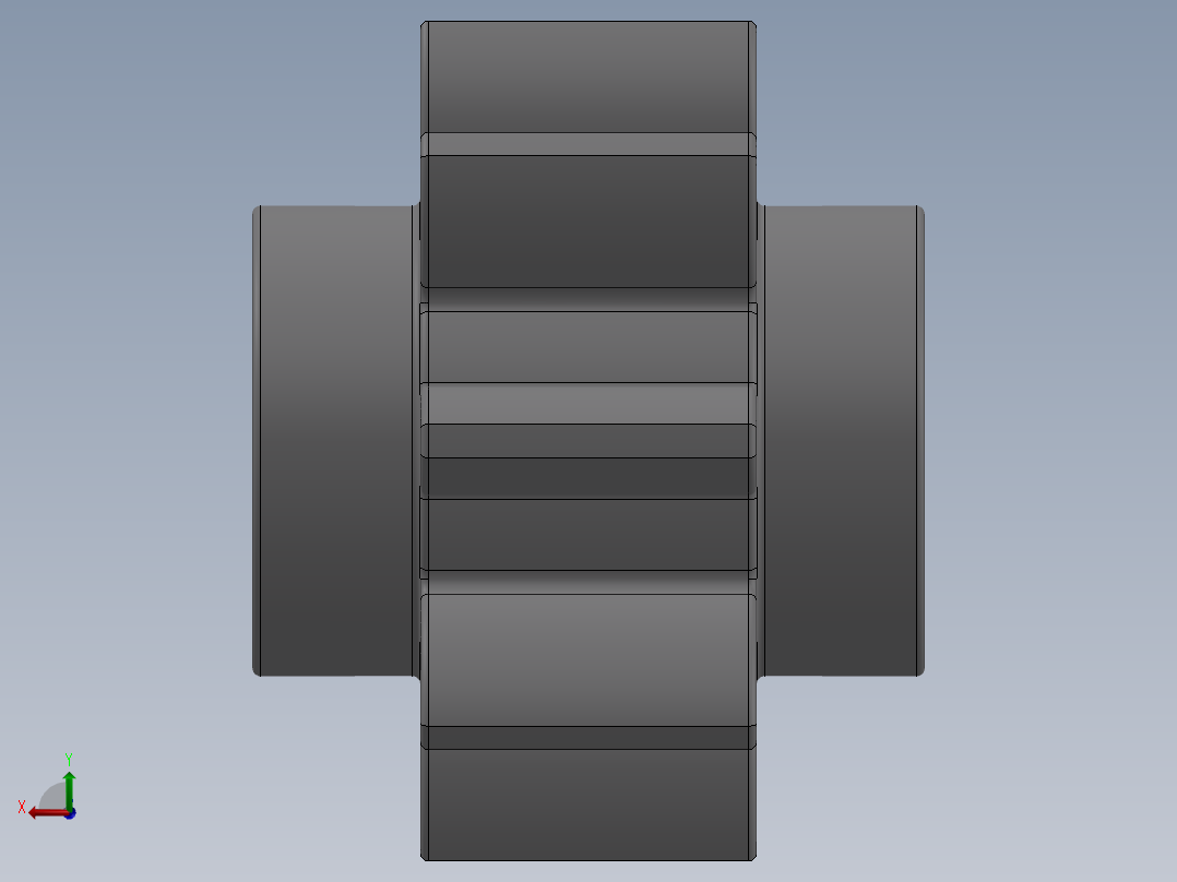 3647 - 4211432 - Medium Stone Grey Technic Gear 8 Tooth.SLDPRT后视图