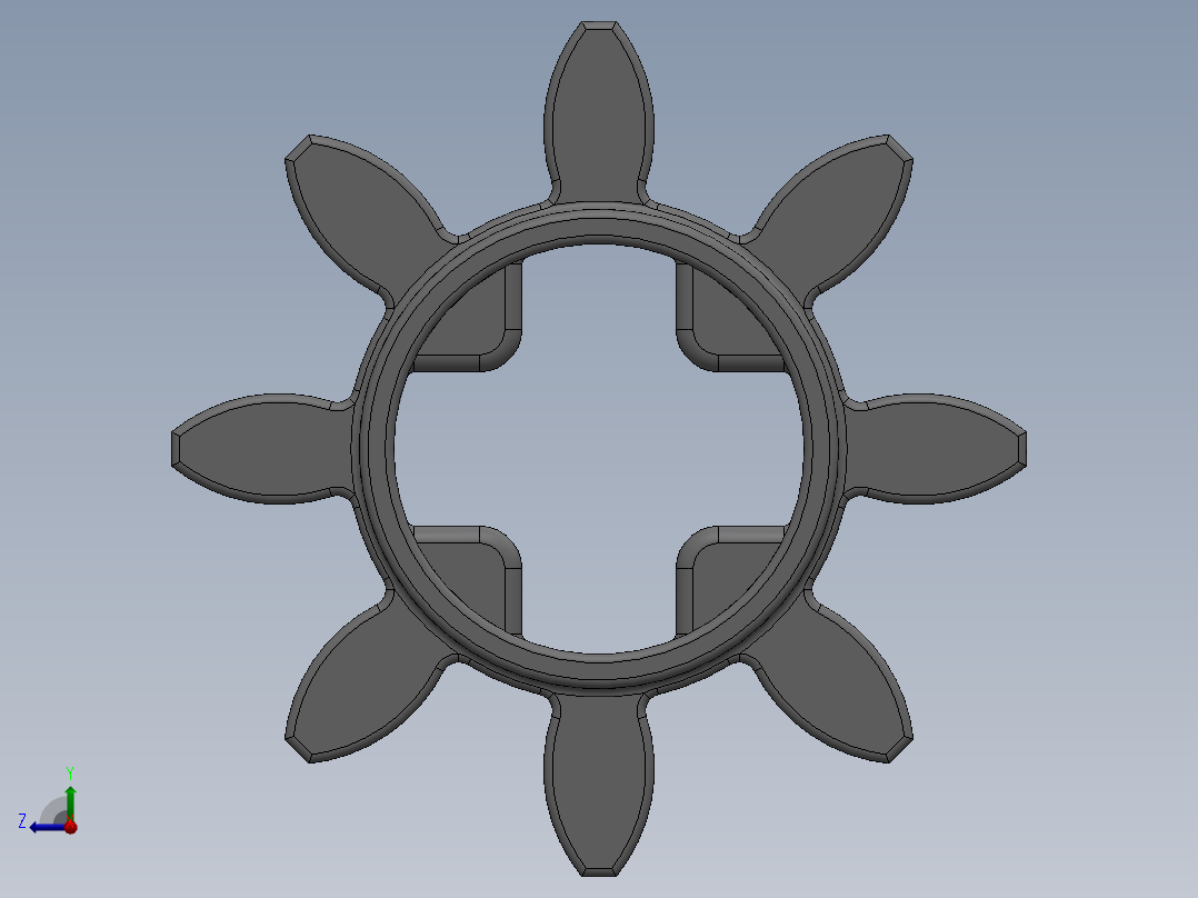 3647 - 4211432 - Medium Stone Grey Technic Gear 8 Tooth.SLDPRT右视图