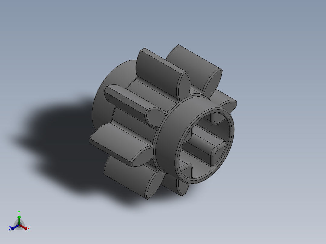3647 - 4211432 - Medium Stone Grey Technic Gear 8 Tooth.SLDPRT正等轴测图