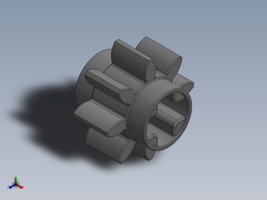 3647 - 4211432 - Medium Stone Grey Technic Gear 8 Tooth.SLDPRT正等轴测缩略图