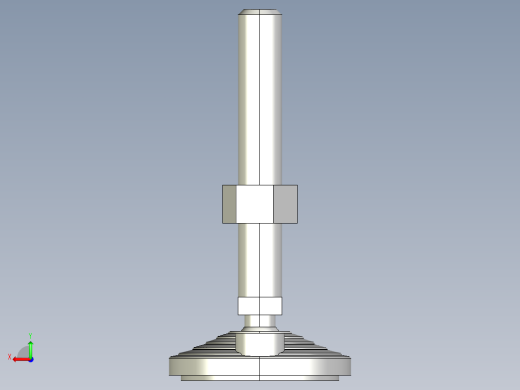 水平調整腳座(SUS製)LVF100-SUS-3D多系列多零件图纸模型后视缩略图