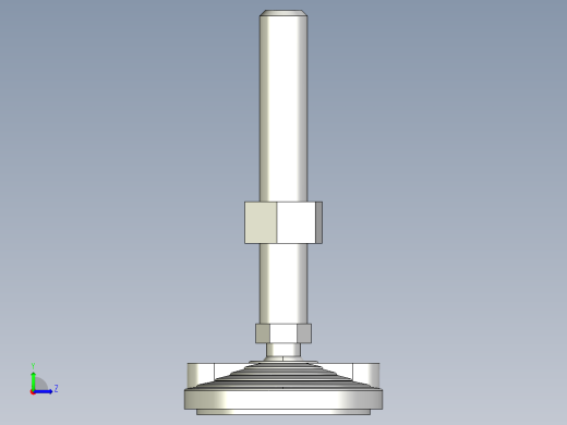 水平調整腳座(SUS製)LVF100-SUS-3D多系列多零件图纸模型左视缩略图