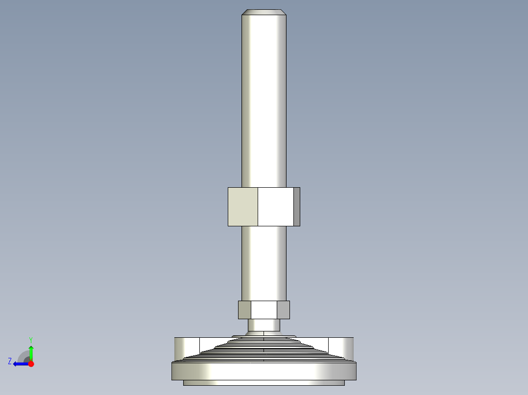 水平調整腳座(SUS製)LVF100-SUS-3D多系列多零件图纸模型右视图