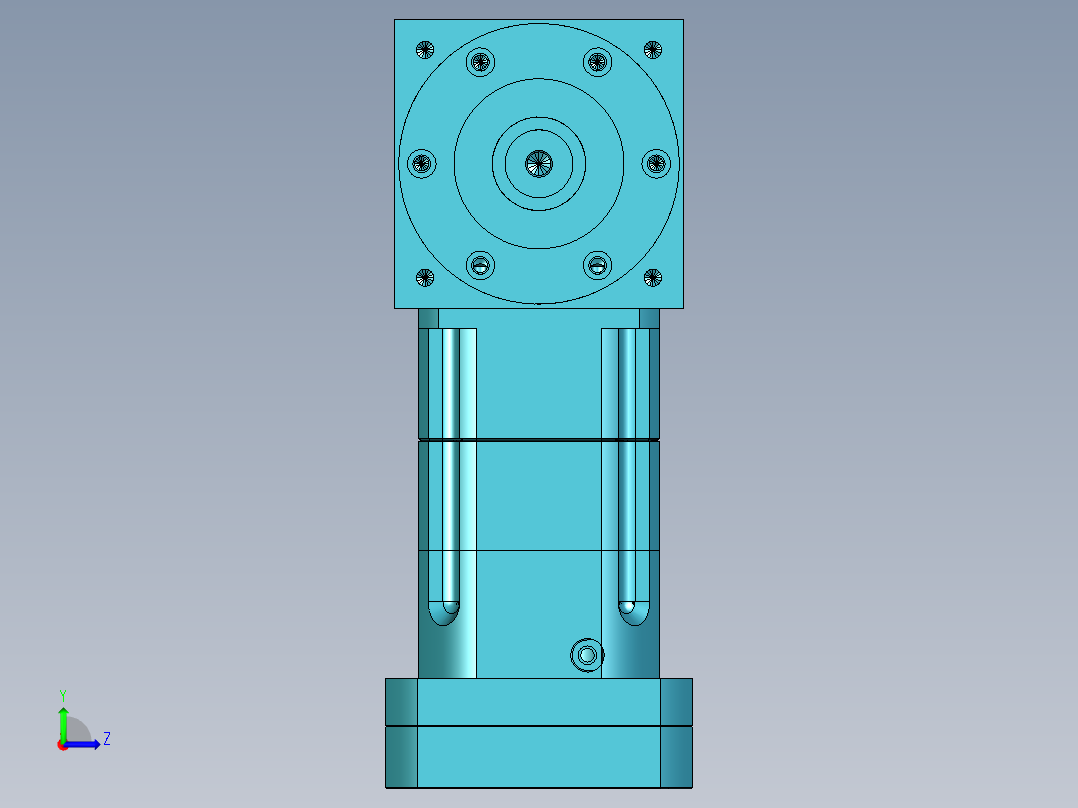 换向器PW170双轴 PGH142-L2 42-114.3-200-M12.stp左视图