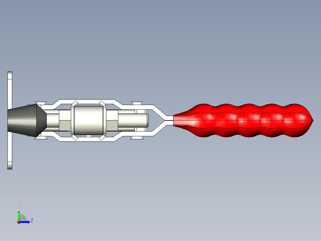 垂直式夾鉗SSP(K)-3D多系列多零件图纸模型左视图