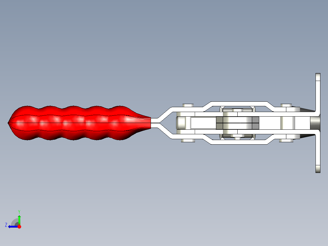 垂直式夾鉗SSP(K)-3D多系列多零件图纸模型右视图