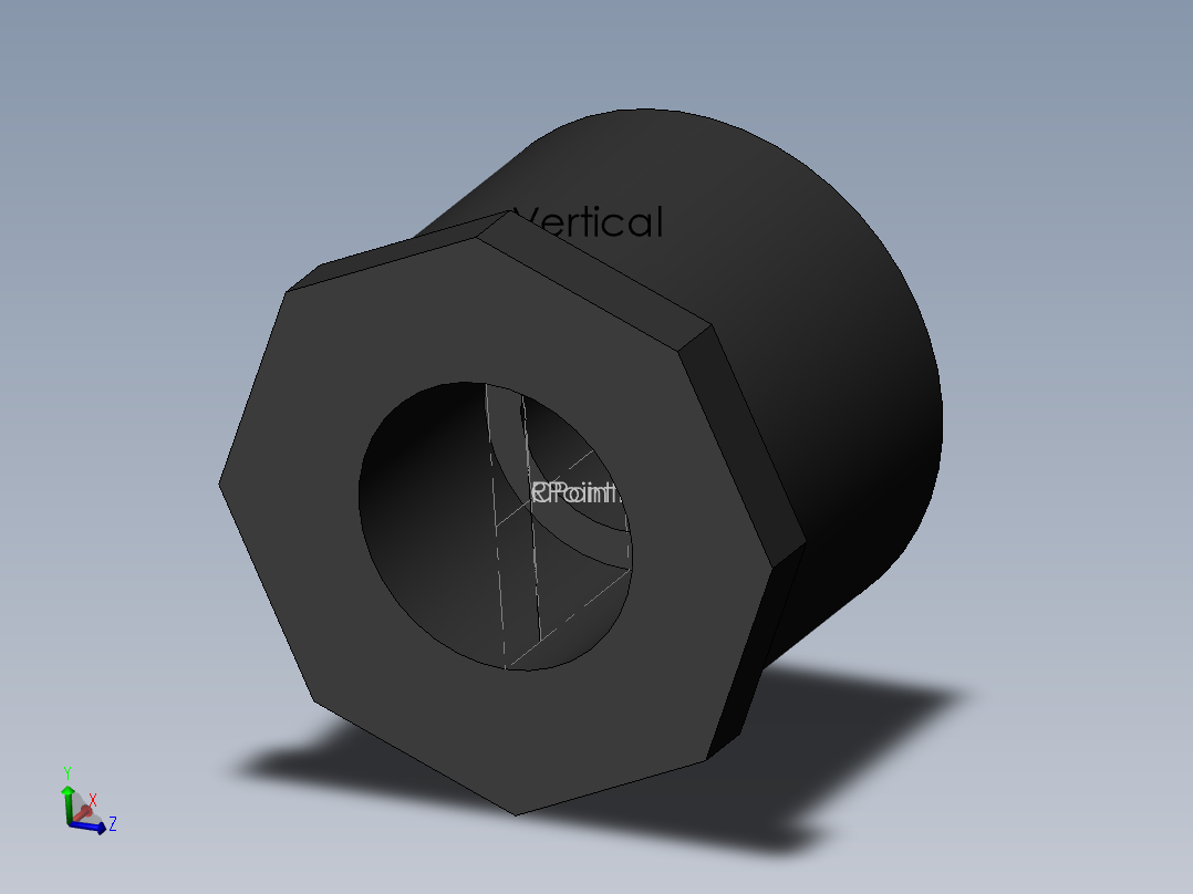 PVC管件-2x1in R-Bush主视图