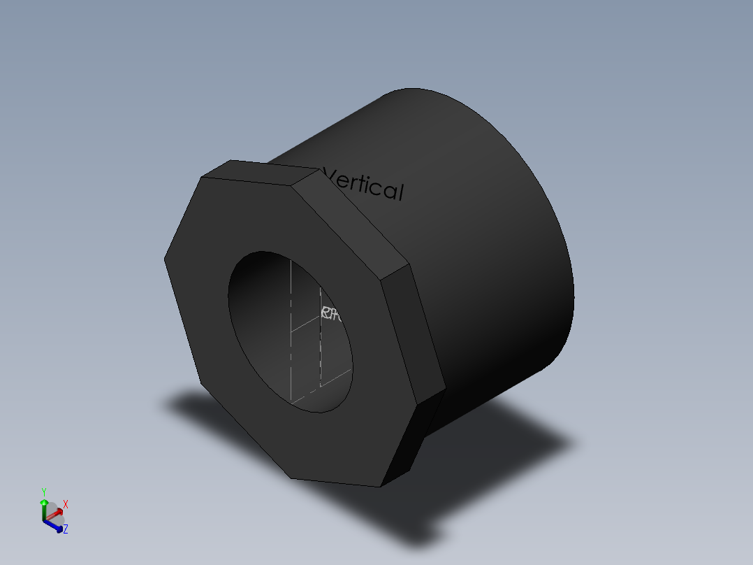 PVC管件-2x1in R-Bush正等轴测图