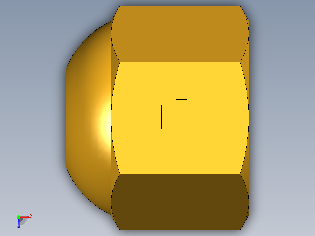 扩口式工业通用硬管接头Cap Nut 640F-4俯视图