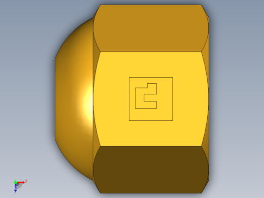 扩口式工业通用硬管接头Cap Nut 640F-4俯视缩略图