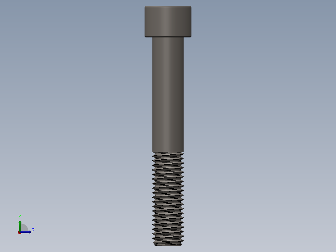 Screw_DIN_912_M12x80_A2.SLDPRT公制内六角螺钉左视图