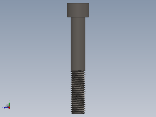 Screw_DIN_912_M12x80_A2.SLDPRT公制内六角螺钉右视缩略图