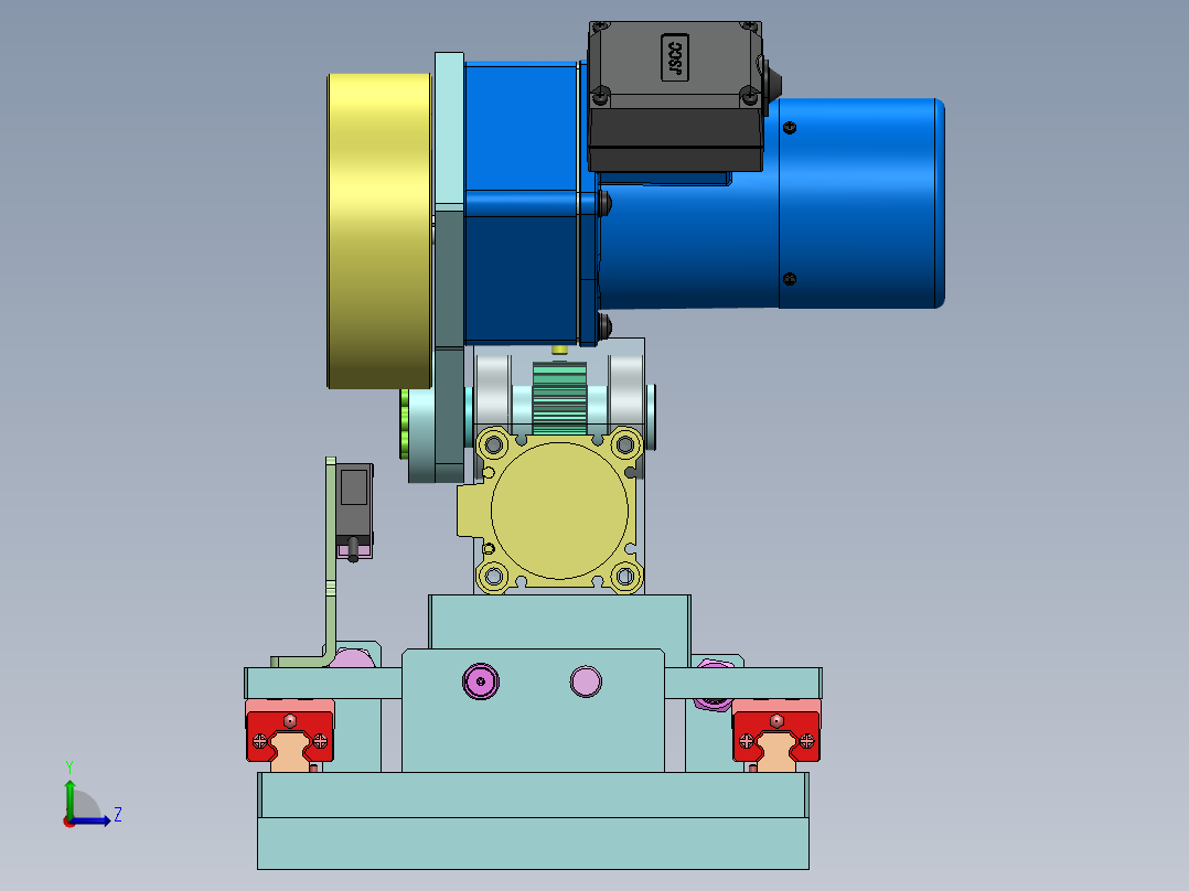 砂轮自动抛光机构左视图