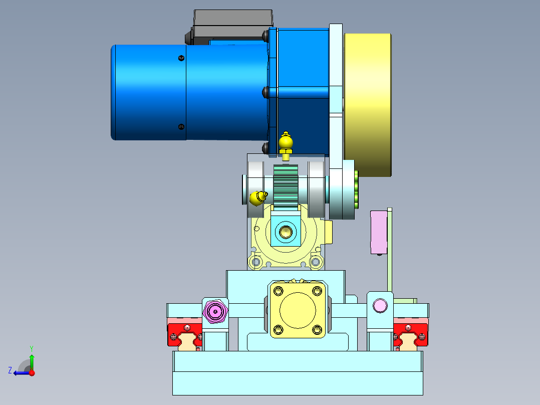 砂轮自动抛光机构右视图
