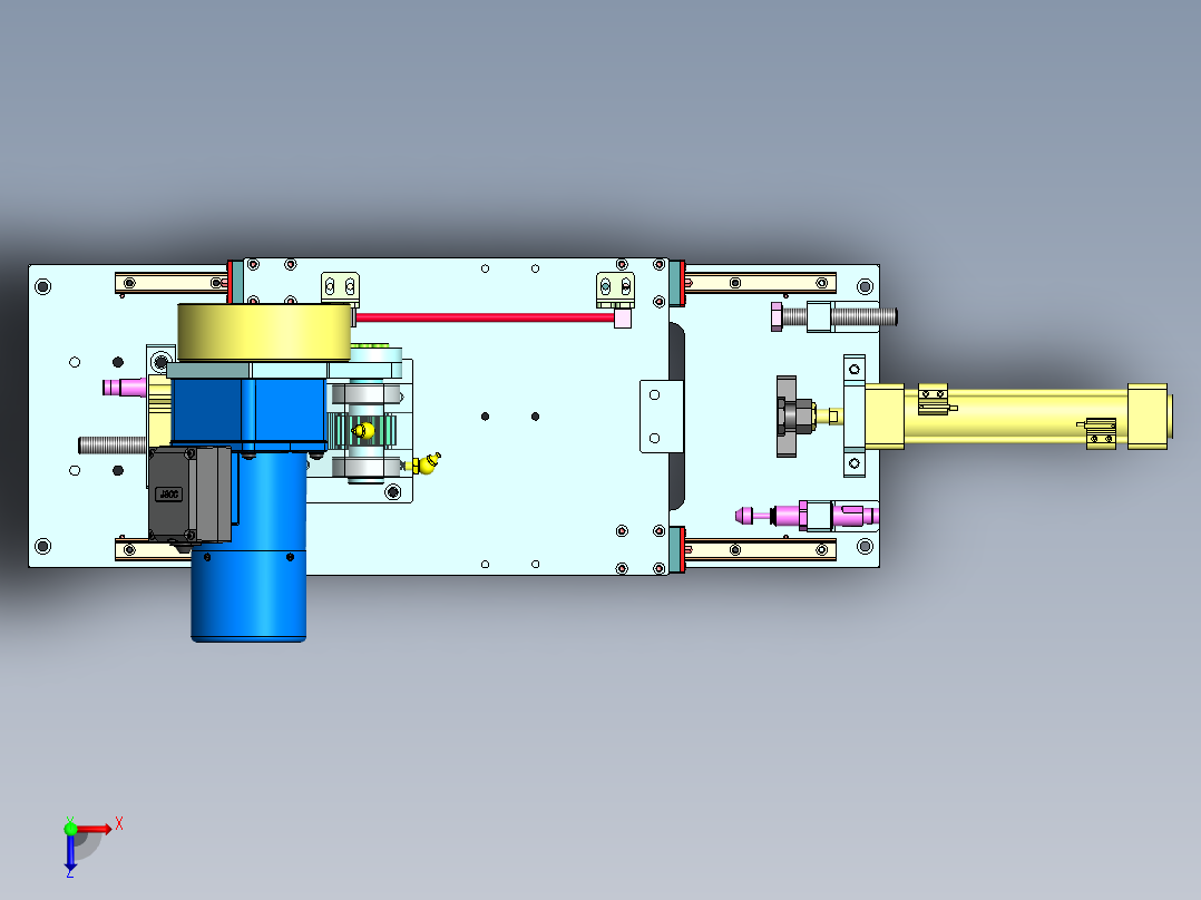 砂轮自动抛光机构俯视图