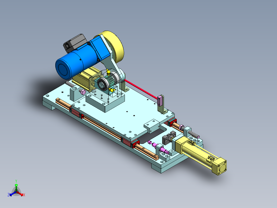 砂轮自动抛光机构正等轴测图