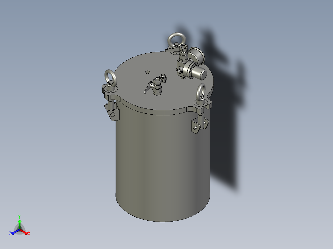 2L压力桶正等轴测图