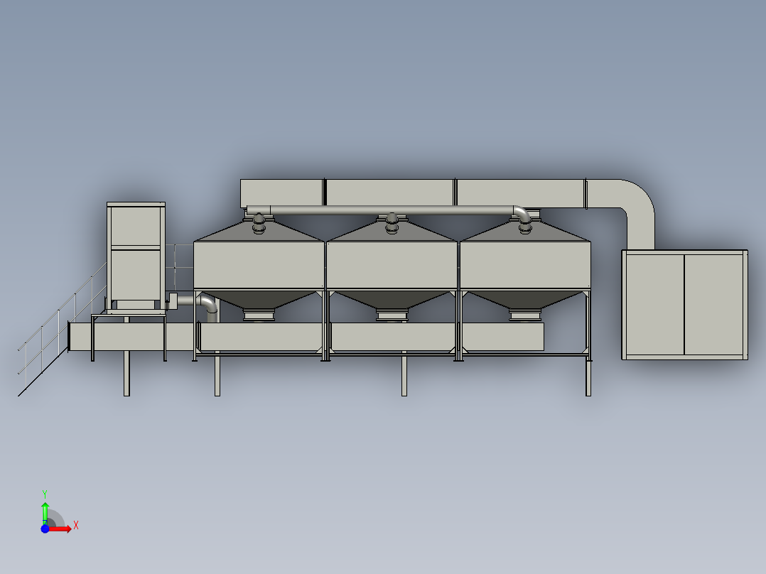 密封性强蓄热式催化燃烧装置前视图
