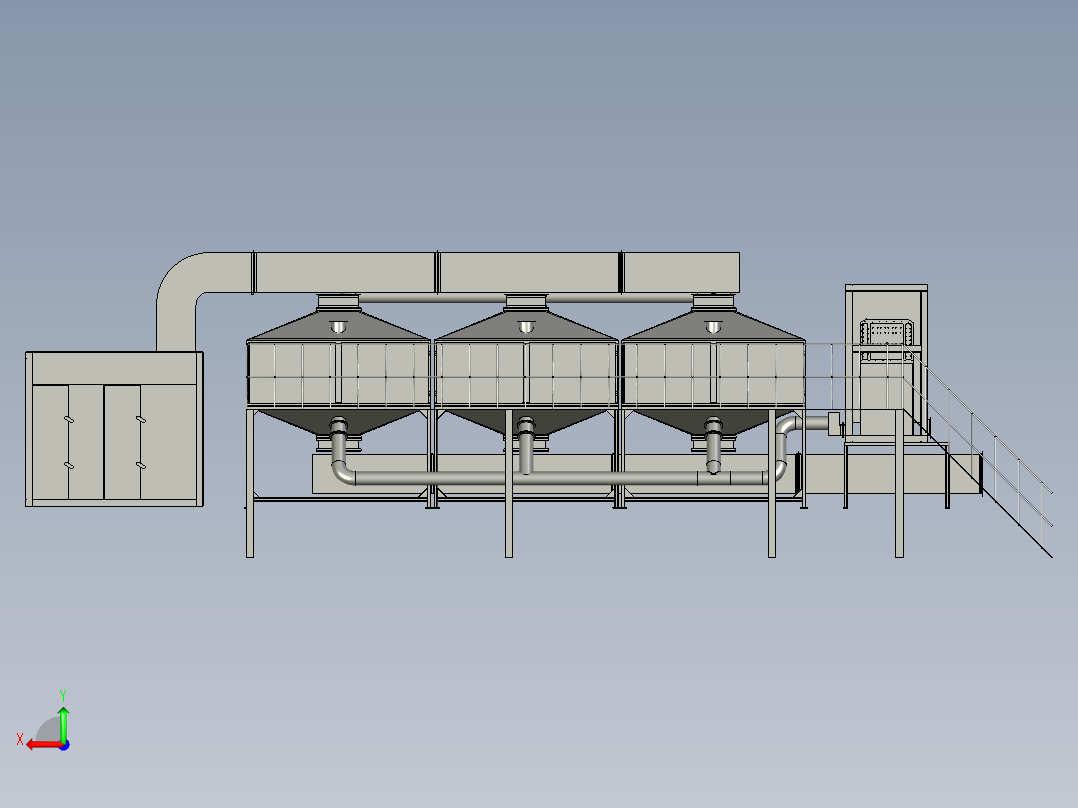 密封性强蓄热式催化燃烧装置后视图