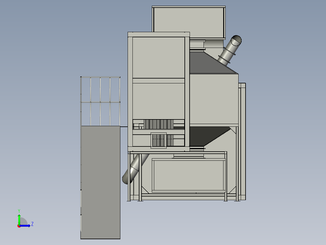 密封性强蓄热式催化燃烧装置左视图