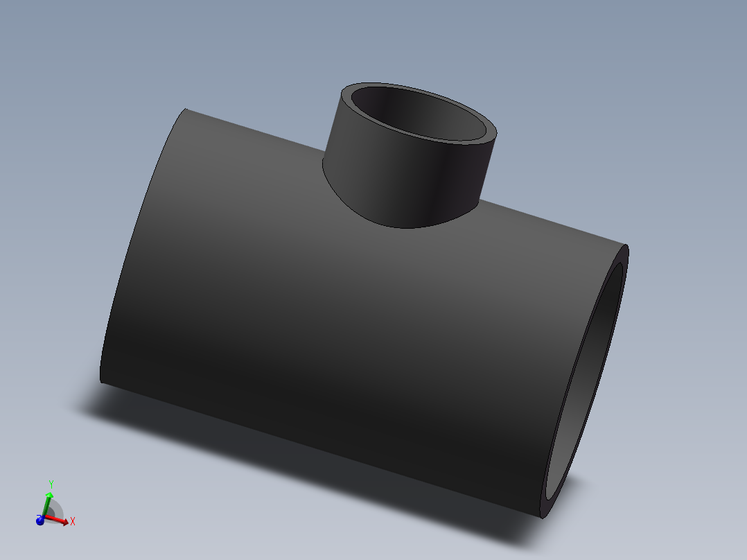 RTee_DN150_80_U-PVC主视图