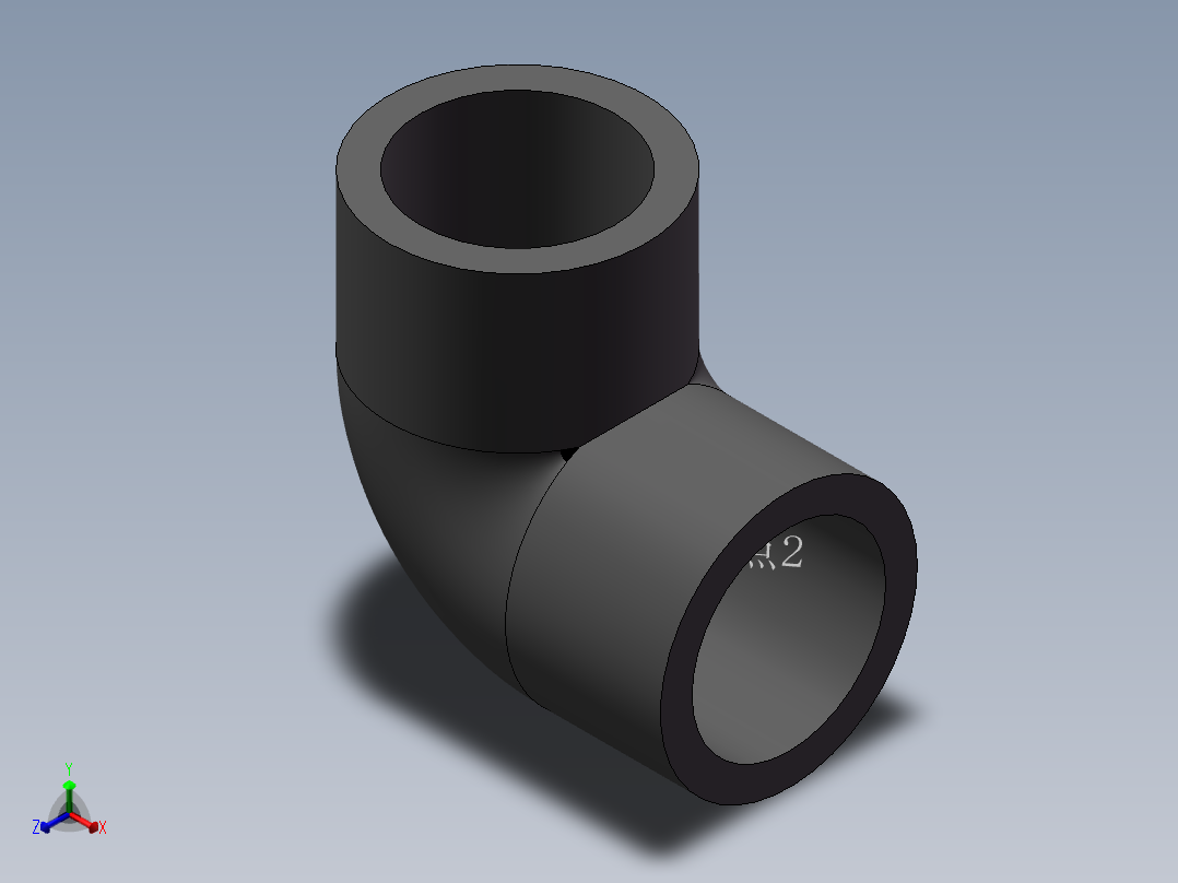 90°弯头-UPVC DN15-DN400正等轴测图