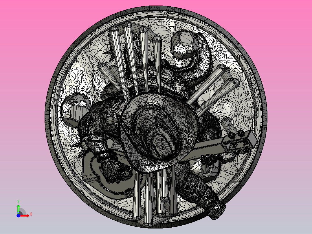 自由3D模型前视图