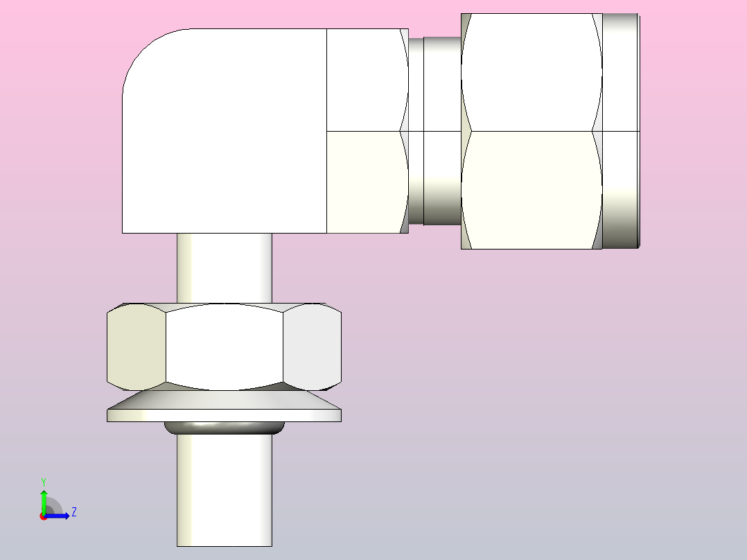EGME-OG 可调向ISO 平行螺纹 接头[EGME12-4OG]左视图