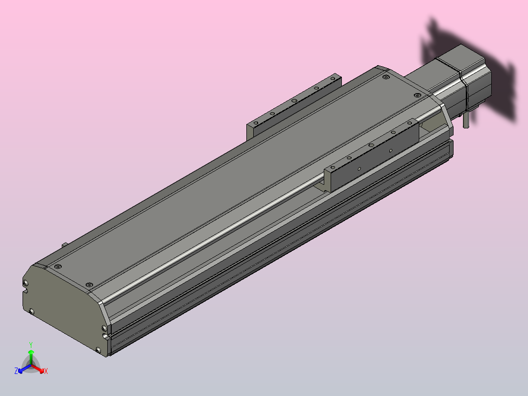 SYS14-300-BC-200W滚珠花健、支撑座、滚珠丝杠、交叉导轨、直线模组.STEP主视图