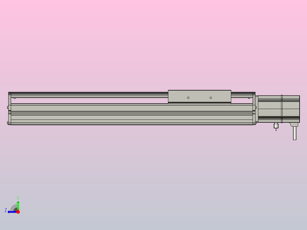 SYS14-300-BC-200W滚珠花健、支撑座、滚珠丝杠、交叉导轨、直线模组.STEP右视图