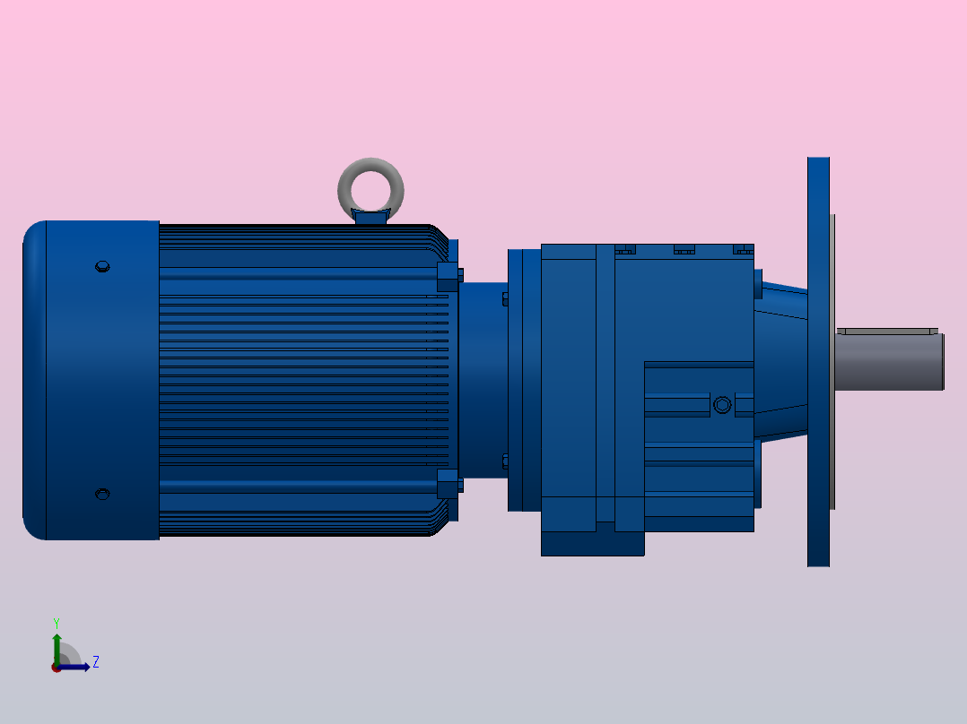 RF57法兰轴伸式安装斜齿轮减速机RF57-Y1.1-4P-90S-M1-0°-Φ250左视图