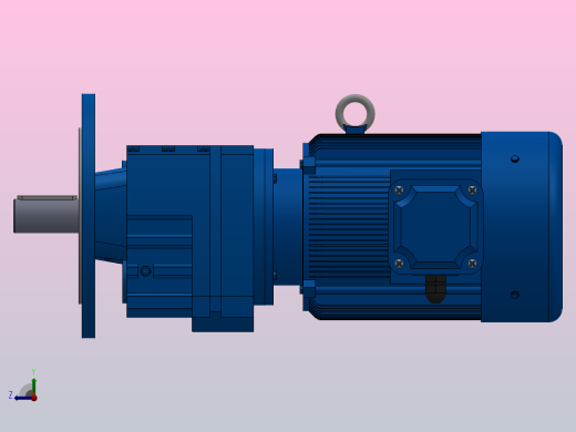 RF57法兰轴伸式安装斜齿轮减速机RF57-Y1.1-4P-90S-M1-0°-Φ250右视缩略图