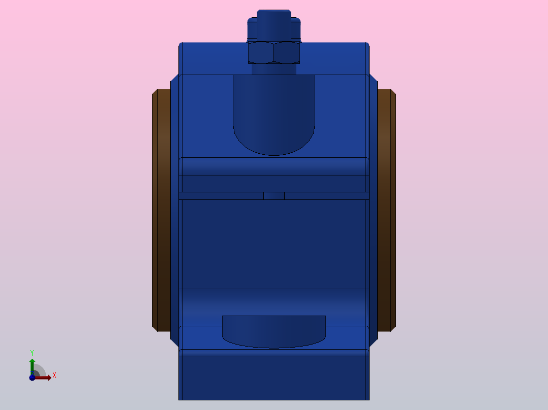 对开式二螺柱正滑动轴承_H2100左视图