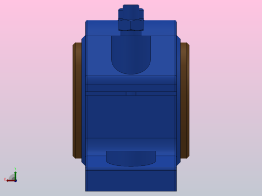 对开式二螺柱正滑动轴承_H2100右视缩略图