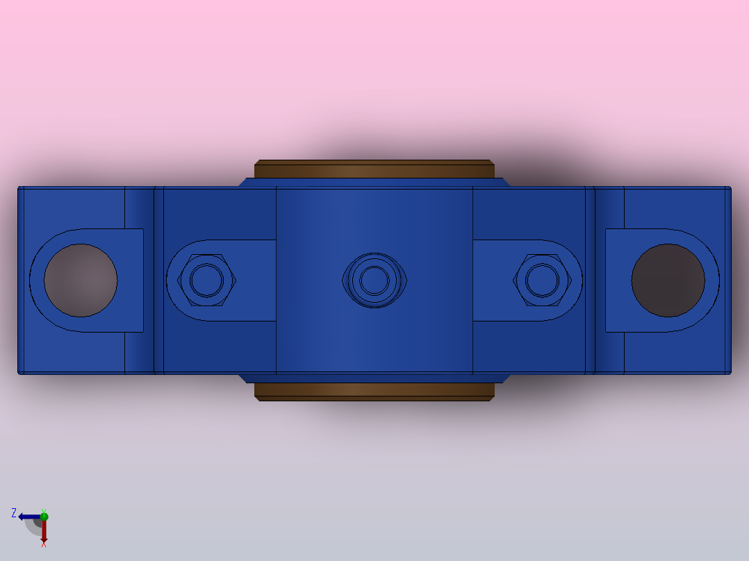 对开式二螺柱正滑动轴承_H2100俯视图