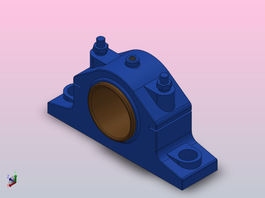对开式二螺柱正滑动轴承_H2100正等轴测缩略图