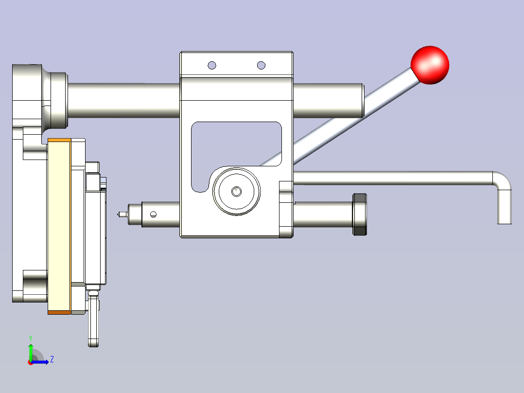 一款手动铆压治具模型左视图