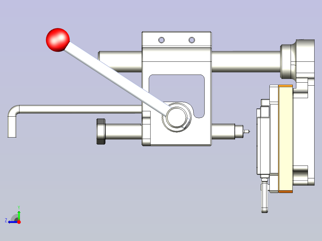 一款手动铆压治具模型右视图