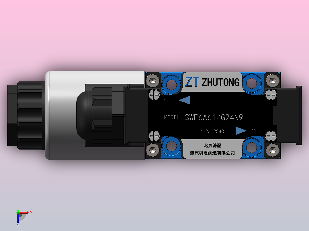 WE6A-DA 电磁换向阀俯视图