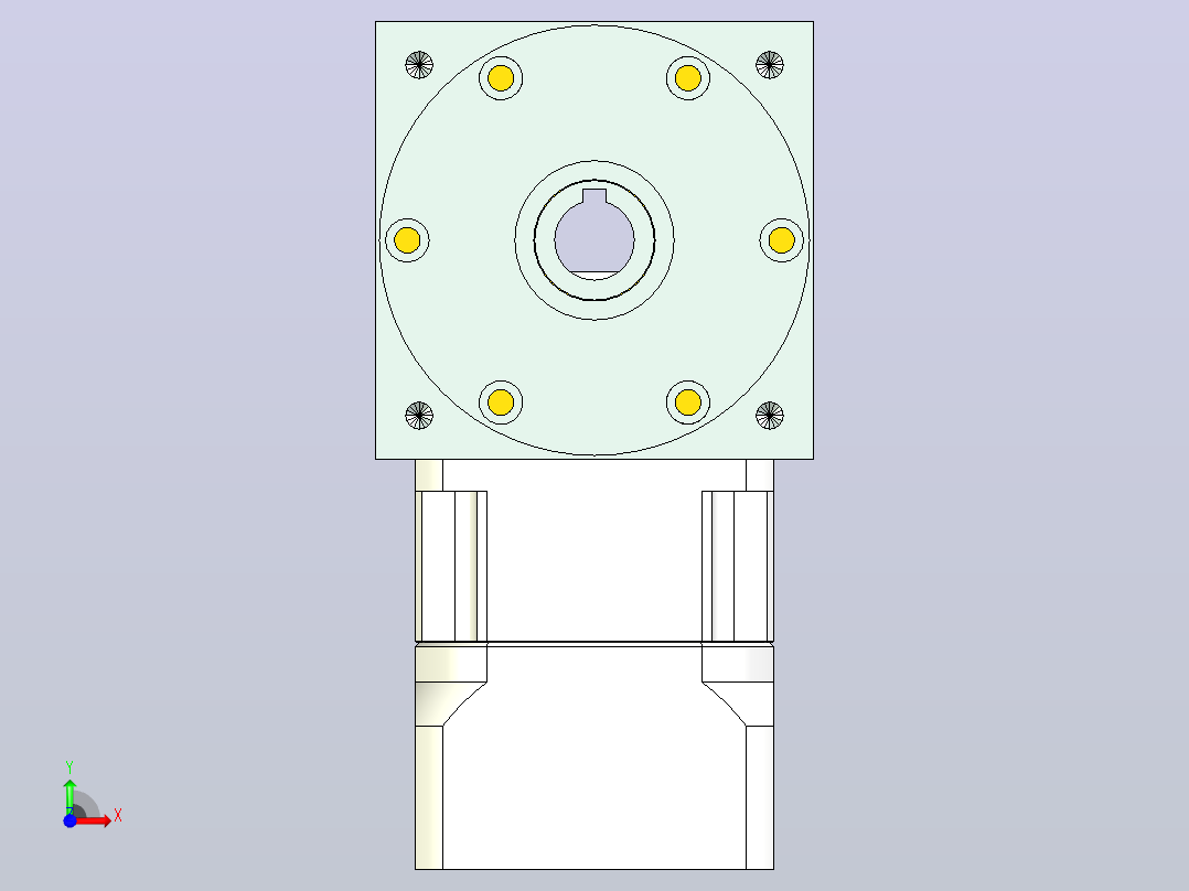 PW110双孔 PGH90-L1 19-70-90-M6 PW110转向器 双孔输出 带90 斜齿行星减速机前视图